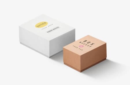 white and salmon cartoon boxes